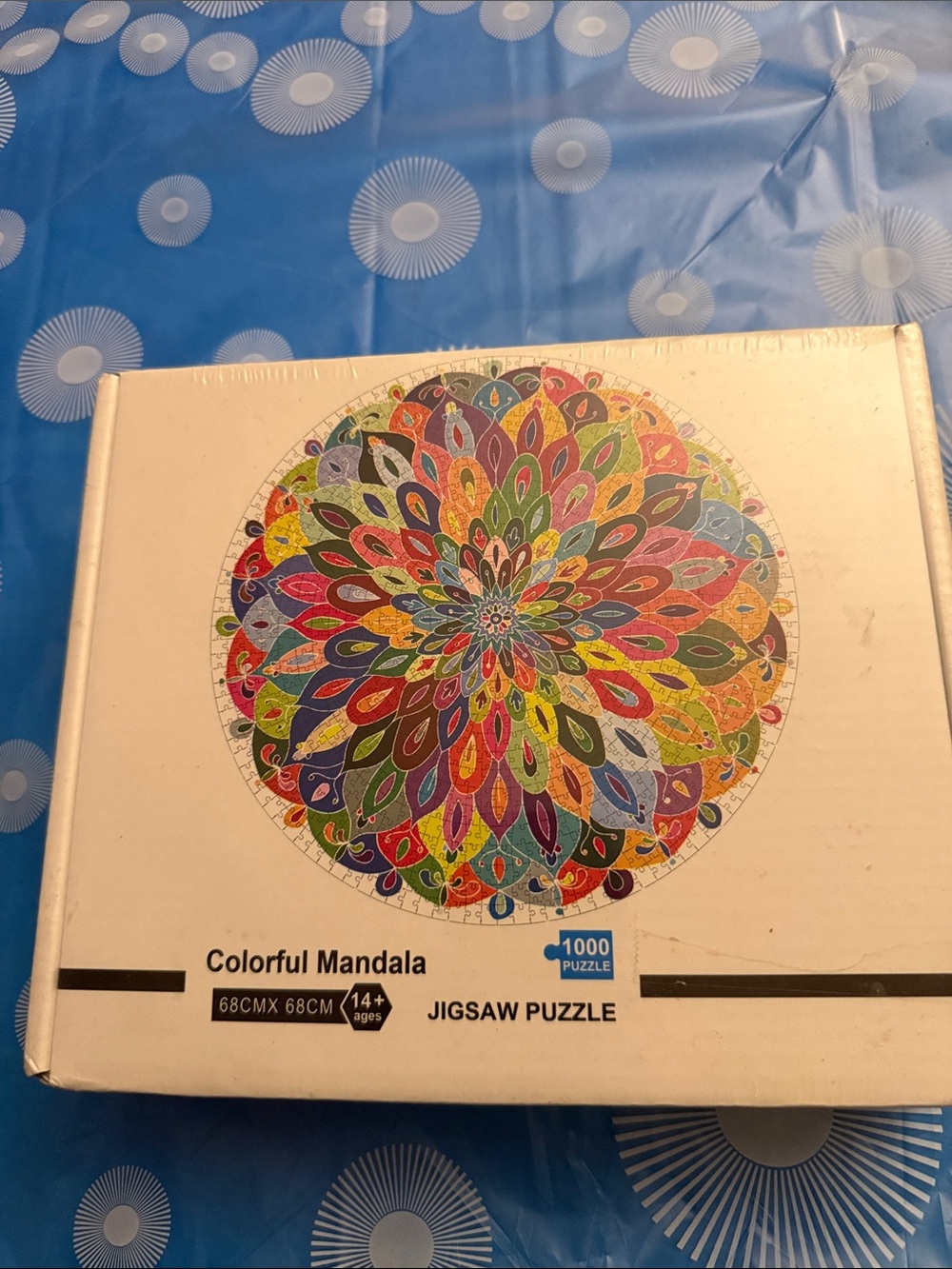 Jigsaw Colorful Mandala Puzzle - Blue, Red, Green, Yellow, Purple, Pink